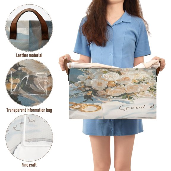 BZSMCE Collapsible Fabric Cube Storage Bins White Blossom Painting Design Pattern Storage Box
