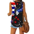 thumbnail image 4 of Womens July 4th Tank Tops Funny Patriotic Independence Day Graphic Sleeveless Tees High Low Holiday Casual Shirts Black, 3XL, 4 of 6