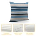 thumbnail image 4 of COMIO  Blue Striped Lumbar Throw Pillow Cover Multicolor Textured Bohemian Cushion Case Modern Neutral Rectangular Pillowcase for Sofa Couch Bedroom Living Room Home Decoration, 4 of 5