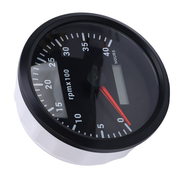 Boat Gauge with Hour Meter 4000RPM 110mm 4 3/8in Tachometer 7 Color Backlight 4000RPM Gauge with Hour Meter for Truck Tractor Trailer Car RV Boat DC 9 to 32V