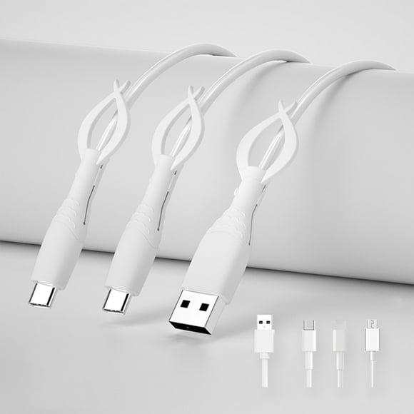 Fiudx Protector de Cable de Silicona para Teléfono, Resistente a Dobleces y Roturas, Compatible con Android y Apple, Ideal para Viajes, Antideslizante, Juego de 3 Piezas, 7 X 2,8 Cm.