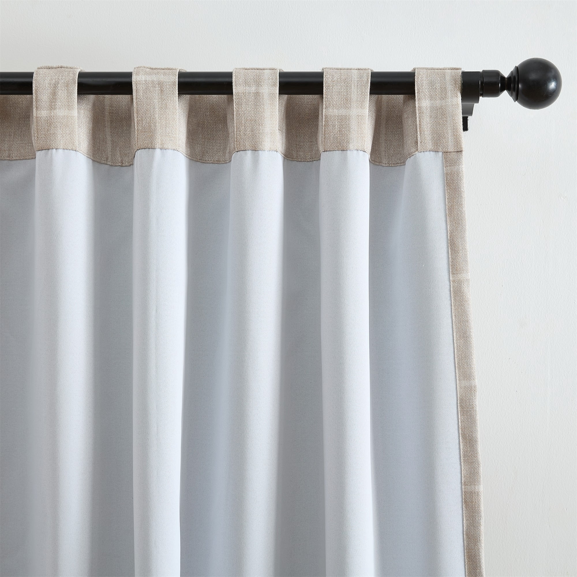 Elrene Home Fashions Sawyer Windowpane Plaid Blackout Window Curtain, Linen, 52" x 84"