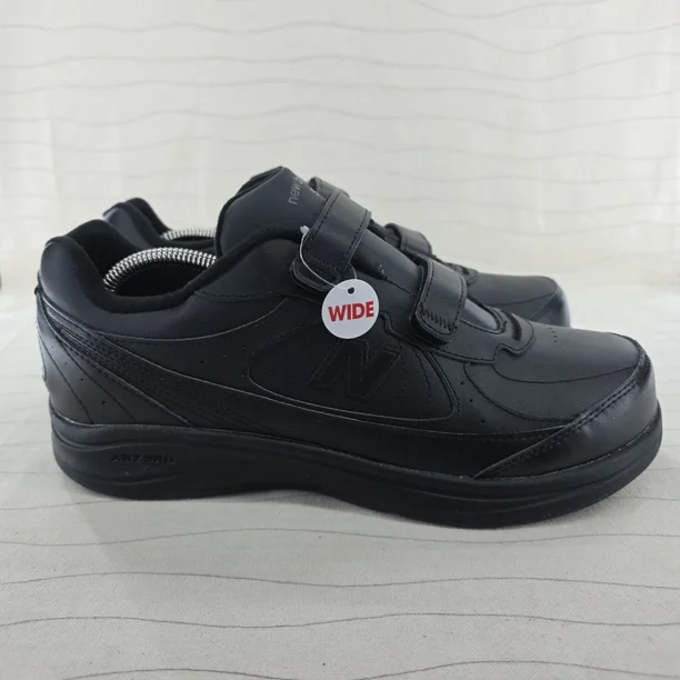 New Balance Mens 577 Black Leather Casual Shoes Sneakers MW577VK Sz 10.5 4E NEW
