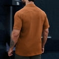 thumbnail image 4 of White Cotton T Shirt Cotton Mens Shirts Mens Solid Color T-Shirt Casual Summer Tops Button Pocket Shirts Short Sleeve Turndown Collar Shirts, 4 of 7