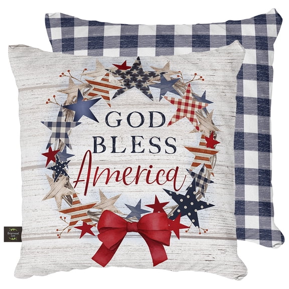 Briarwood Lane Everyday Indoor/Outdoor Pillow 17x17 American Wreath Pillow
