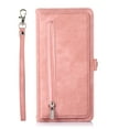 thumbnail image 3 of SaniMore Samsung Galaxy S24 Ultra Business Case (6.8"), Zipper Wallet + Magnetic Clasp + Card Slots + Flip Kickstand + Wrist/Crossbody Strap [Shockproof Anti-fall] Full-body Protective Shell, Rosegold, 3 of 9