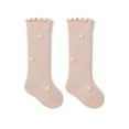thumbnail image 1 of Trayknick 1 Pair Toddler Socks Flower Pattern Wear Resistant Cotton Mini Floral Print Ruffled Baby Knee Length Socks Baby Supplies, 1 of 13