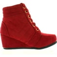 thumbnail image 2 of Link Peggy-63K Children Girl's Wedge Heel Lace Up Diamond Shape Quilted Sneakers, 2 of 4