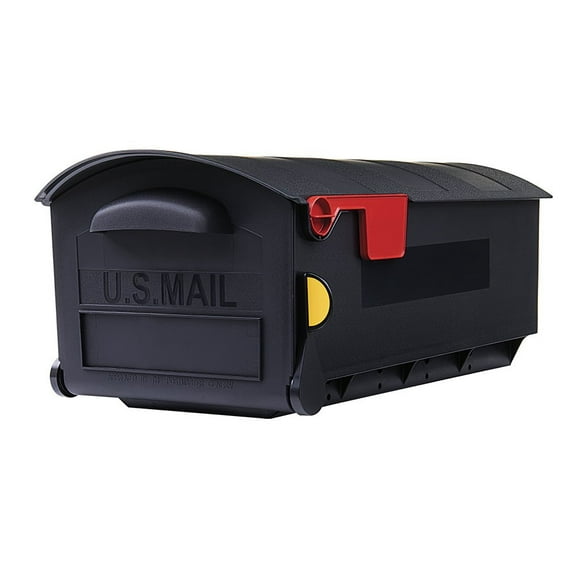 Gibraltar Mailboxes Patriot Large Capacity Rust-Proof Plastic Black, Post-Mount Mailbox, GMB515B01