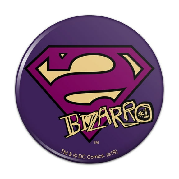 Superman Bizarro Shield Logo Kitchen Refrigerator Locker Button Magnet