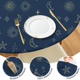 thumbnail image 4 of Dark Blue Star Moon Sun Pattern Round Fitted Tablecloth with Elastic Edge,Dining Table Cover Waterproof,Outdoor Round Tablecloth for Camping,Dining,Indoor and Outdoor, 4 of 7