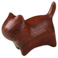 thumbnail image 4 of OUNONA Wooden Carving Animal Figurine Kitten Sculpture Figurine Statue Unique Table Decoration, 4 of 8