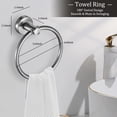 thumbnail image 2 of Accesorios de Baño 7 Piezas, Toalleros de Anillo+Toalleros de Barra+Portarrollos para Papel+Ganchos para Toallas+Jabonera+2 Gancho Adhesivo, 304 Acero Inoxidable, Adecuado para Baños, Cocinas, 2 of 7