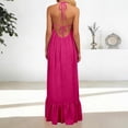 thumbnail image 6 of DGMIOCS Women's Backless Sleeveless Maxi Dress Oversized Duster Coat Style Long Dress with Spaghetti Straps for Everyday Versatile Wardrobe Hot Pink XXL, 6 of 7