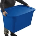 thumbnail image 4 of Sterilite 30 Gallon Heavy Duty Stackable Storage Tote, Blue Morpho, 4 of 6