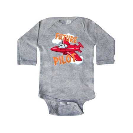 

Inktastic Future Pilot red plane Gift Baby Boy or Baby Girl Long Sleeve Bodysuit