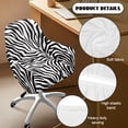 thumbnail image 5 of Xoenoiee Zebra Stripe Print Velvet Swivel Armrest Curved Back Cover, Home Office Desk Chair Covers, Stretch Wingback Dining Chair Cover Protector for Vanity Living Room, 5 of 7
