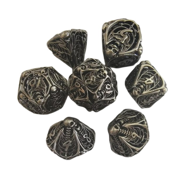 Juego de Dados de Cobre de 7 Piezas Sunnimix para enseñanza de Matemáticas