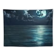 thumbnail image 5 of Shiartex  Moon Over Ocean Tapestry, Night Sky Tapestry Wall Hanging, 3D Fantasy Psychedelic Watercolor Tapestry Wall Art for Bedroom Living Room Dorm Home Decor 60x50inch, 5 of 6