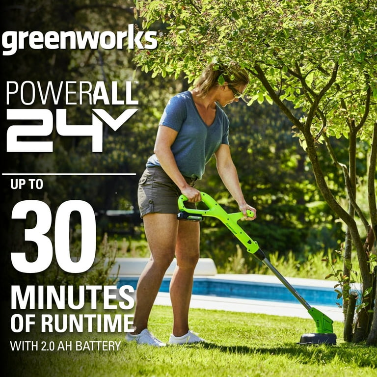 Greenworks 24V 10-inch String Trimmer with 2.0 Ah Battery and