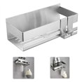 thumbnail image 4 of Moyic Organizador de cocina montado en la pared para baño, estante de drenaje, estante de ducha sin perforaciones, estante de almacenamiento de Juegos de accesorios de baño Plata No.02 Moyic HA027123-02, 4 of 6