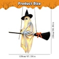 thumbnail image 3 of Light-Up Flying Ghost, Large Hanging Flying Halloween Decor, Floating Witch Ornament Outdoor Indoor Decoration Prop, Halloween Yard Decor for Porch Tree Doorway Party, A, 3 of 6