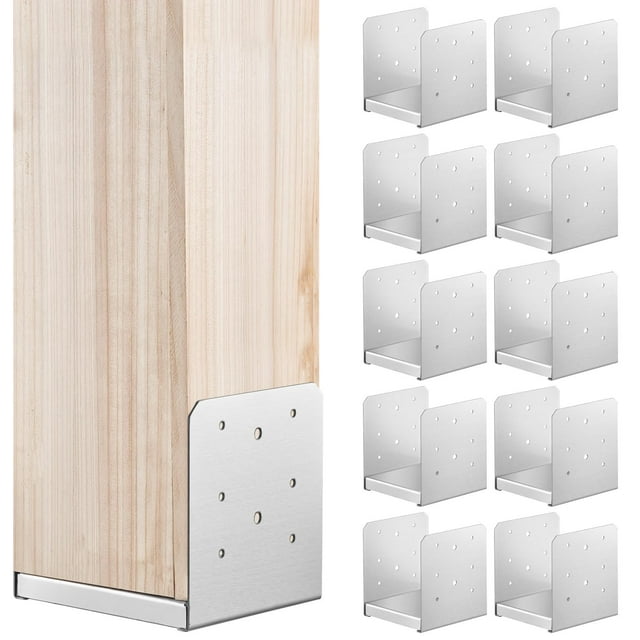 Base de poste VEVOR de acero inoxidable ajustable de 6 x 6 pulgadas, 10 unidades