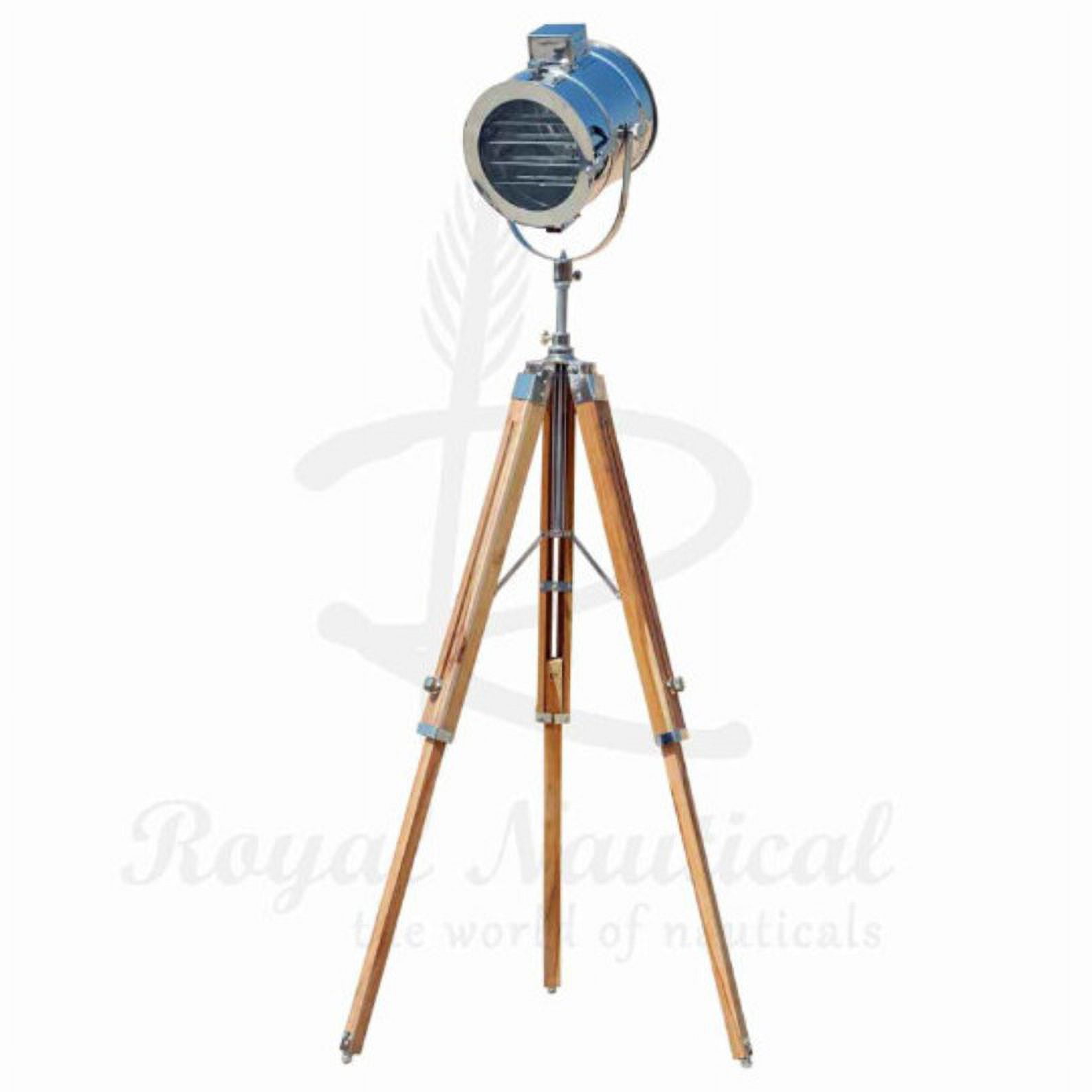 Teak Wood Nautical Designer LED Contemporary Floor Lamp, Retro Floor Lamp Shade and Max LED E27 Floor Lamp, Metal for Living Room, Bedroom