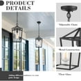 thumbnail image 6 of Emliviar Modern Outdoor Pendant Light, 12.5" Outdoor Hanging Lantern in Black Finish with Clear Glass, 20065H BK, 6 of 7