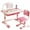 Pink, variant on Kids Adjustable Study Desk & Chair Set with LED Light, Tilting Desk Top & Extra Large Drawer for Bedroom Learning