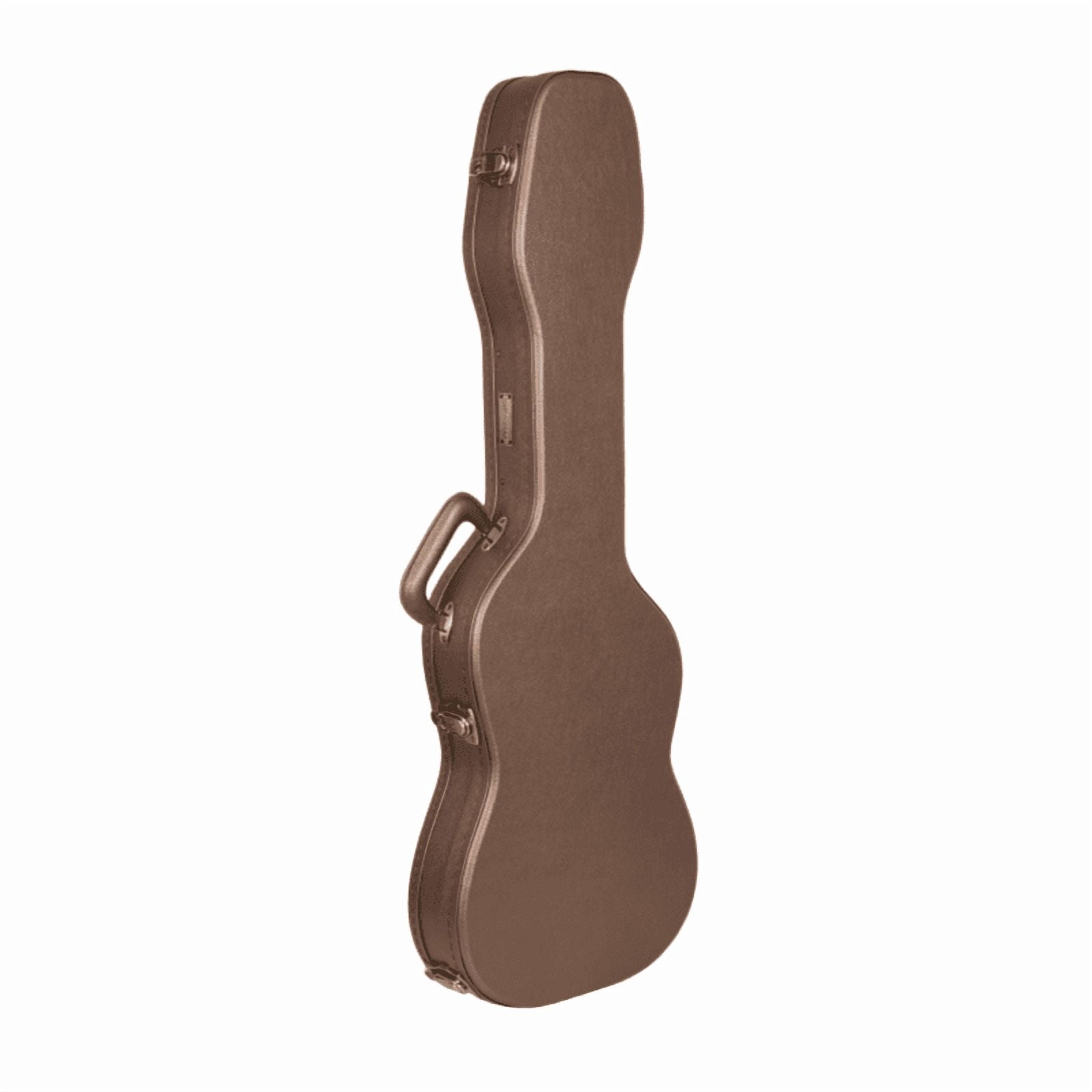 Crossrock Designer Series- Universal Wooden Case for Stratocaster and Telecaster Electric Guitars- Security Lock, Metal Feet, Storage Space- Chocolate Brown