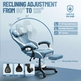 thumbnail image 3 of Luxvie Cotton Fabric Gaming Chair with Footrest High Back Ergonomic Gamer Chair with Headrest and Massage Lumbar Cushion Racing Reclining Video Game Chair for Adults, Blue, 3 of 9
