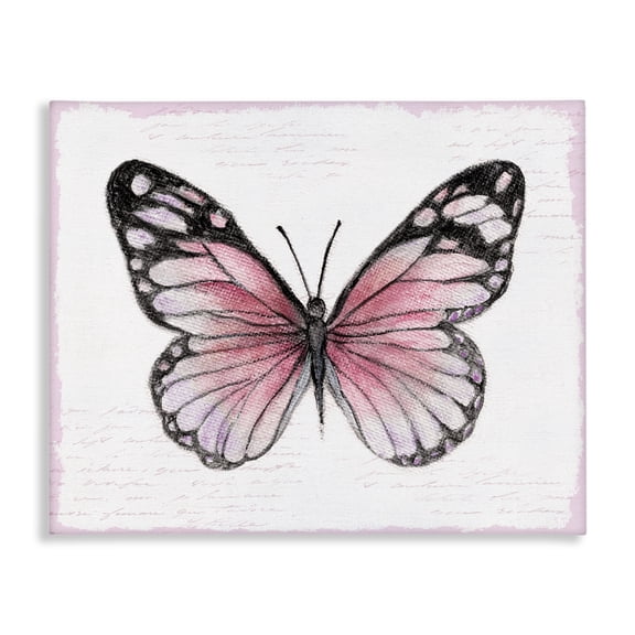 Stupell Industries Cottage Pink Monarch Butterfly Canvas Art, 20 x 16, by Janet Tava