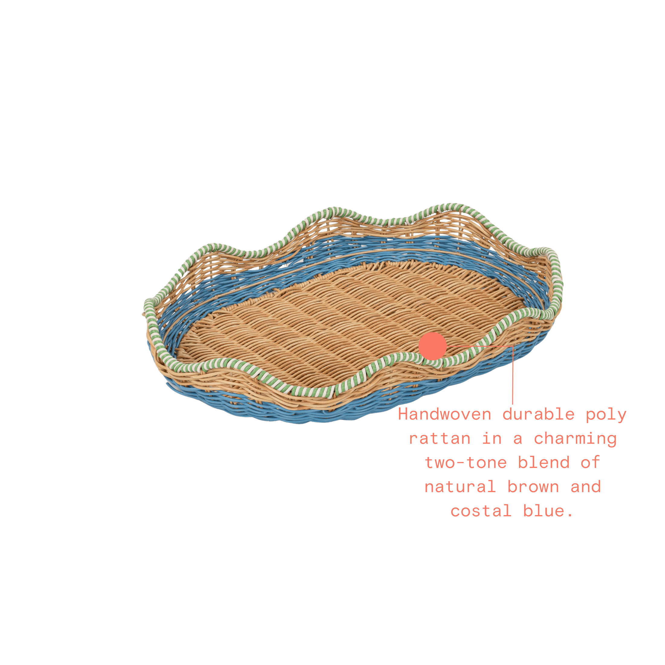 Beautiful Two-Tone Rattan Serving Tray by Drew Barrymore