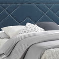 thumbnail image 4 of Fabric Eastern King Bed with Geometric Pattern Nailhead Trims, Teal Blue, 4 of 5