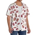 thumbnail image 2 of Yiaed Different Meat Print Mens Casual Wrinkle Free Shirts Short Sleeve Button Down Summer Stretch Dress Shirt-Medium, 2 of 5