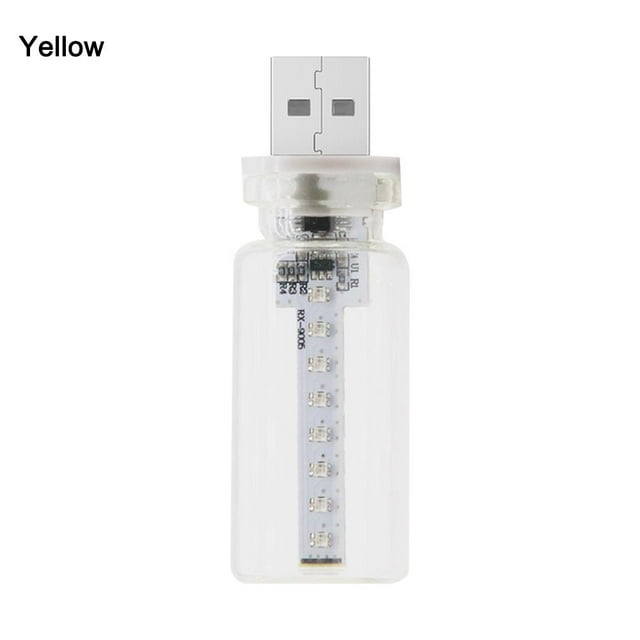 2Pcs USB Car Interior Lights,Touch Control Car USB Night Light,Retro Glass Bottle Plug-in USB Automotive Atmosphere Lights Romantic Decor for Car, Bedroom