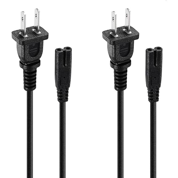 PS5 Power Cord & Xbox Series X/S Power Cable - 2 Pack Replacement 2 Prong AC Cord for PlayStation 5/PS4 Slim/PS3, Xbox One X/S,Series X/S - Power Supply & Durable