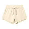 thumbnail image 2 of Gyujnb Women Stretch Athletic Shorts Soft Breathable Drawstring Elastic Waist Casual Workout Shorts with Pockets,White1, 2 of 4