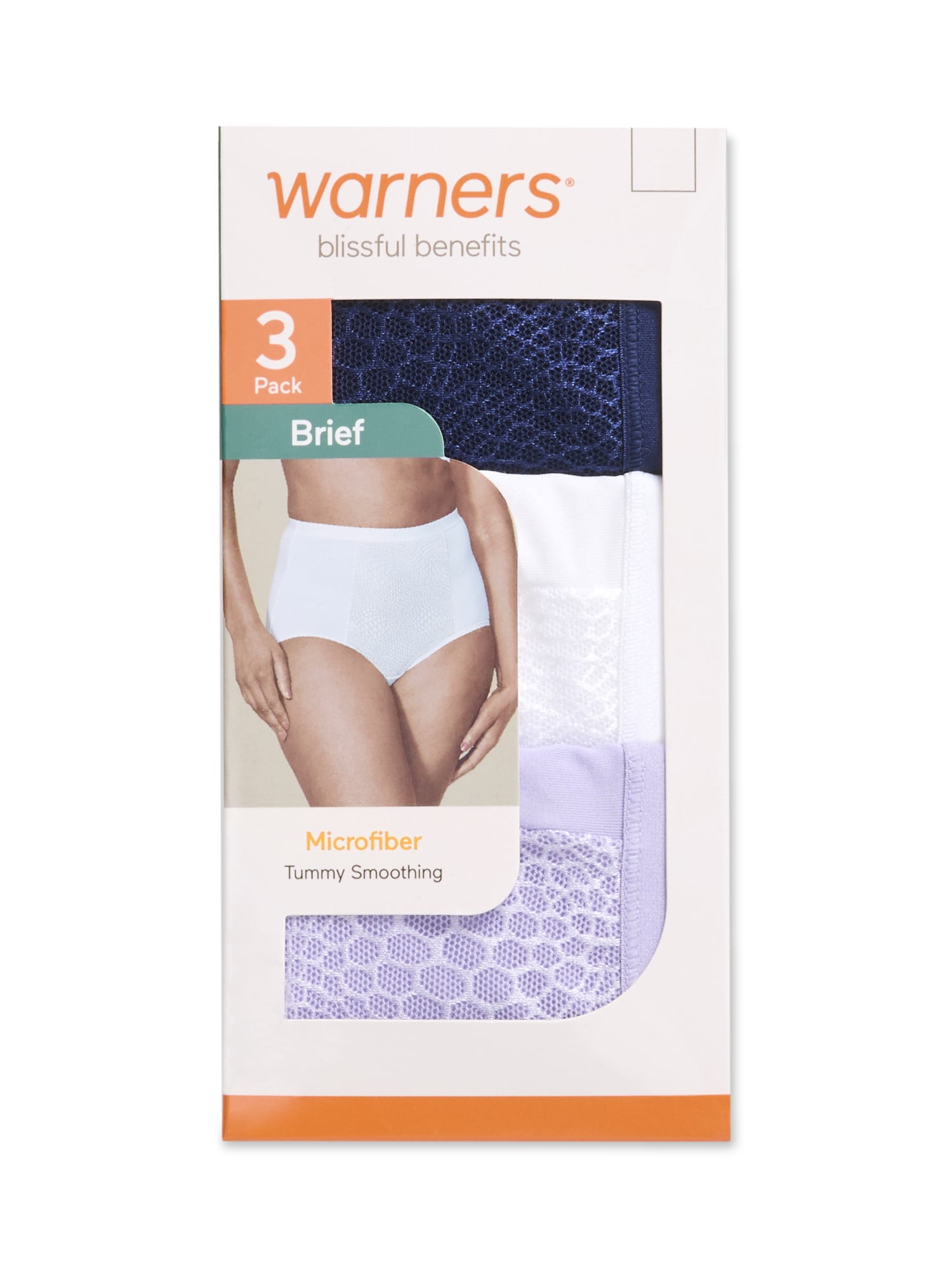 Warners® Blissful Benefits Women's Tummy-Smoothing Comfort Microfiber Brief 3-Pack