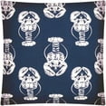 thumbnail image 4 of HomeRoots 17" X 17" Navy Blue And White Zippered Damask Throw Indoor Outdoor Pillow Cover, 4 of 6