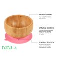 thumbnail image 2 of TATA AMG ® Baby Bamboo Plate and Bowl Set with Spoons and Fork, Silicone Suction Plate and Bowl Set for Toddlers - Baby Led Weaning Bamboo Feeding Set - BPA Free, 2 of 9