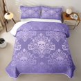 thumbnail image 2 of Homewish Bohemian Skull Quilt King,Victorian Damask King Coverlet Set,Halloween Duvet,3pcs, 2 of 7
