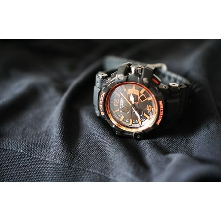 G-shock Stopwatch - LAMINATED POSTER Watch Black Sports Watch Stopwatch Gshock Poster 24x16 Adhesive Decal