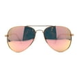 thumbnail image 2 of Color Mirror Anti-glare Polarized Classic Iconic Officer Metal Rim Sunglasses Gold Pink Mirror, 2 of 4