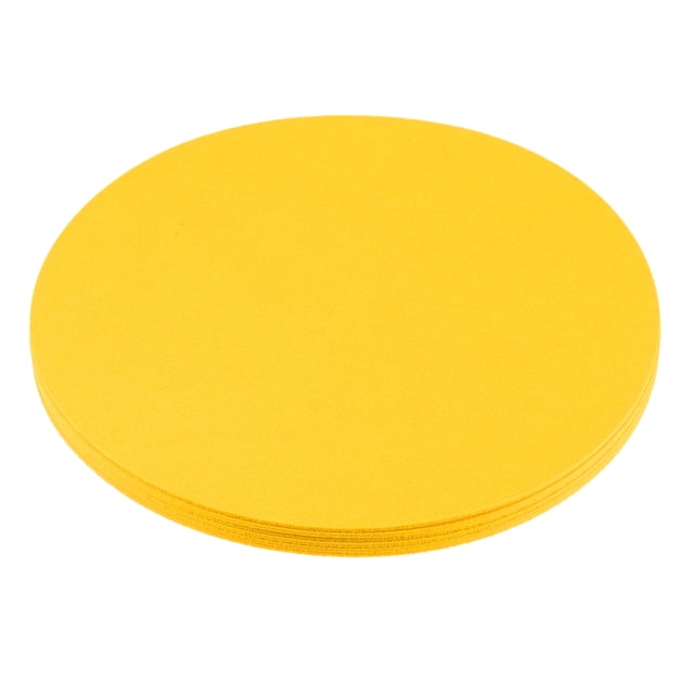 Uxcell 12" Round Plant Coasters Felt Pad Mat, Yellow 6 In1 Set