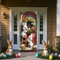thumbnail image 5 of Easter Door Cover Decoration 70.86x35.43inch,Polyester Cute Bunny Eggs Floral Spring Door Banner Easter Holiday Photo Backdrop for Porch Garden Seasonal Party Supplies, 5 of 6