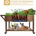 thumbnail image 4 of Gowoodhut Raised Garden Bed Mobile Outdoor Wooden Planter Box with Legs & Side Table, 4 of 7