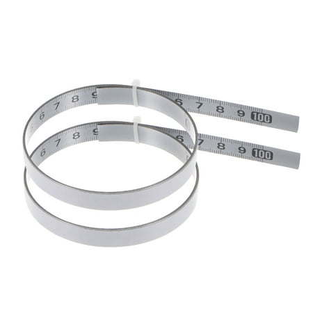 

2 Pack Adhesive Backed Tape Measure 100cm Metric Left to Right Reading Measuring Tape Steel Sticky Ruler Silver Tone
