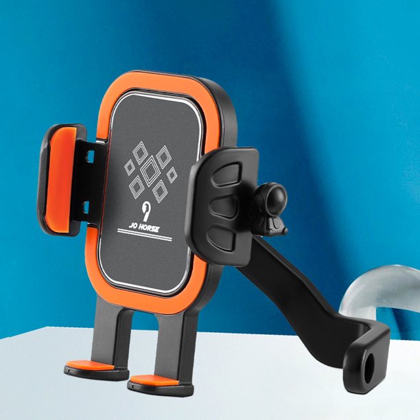 Soporte de teléfono para bicicleta Soporte de teléfono a prueba de golpes para motocicleta (Montaje de espejo negro)